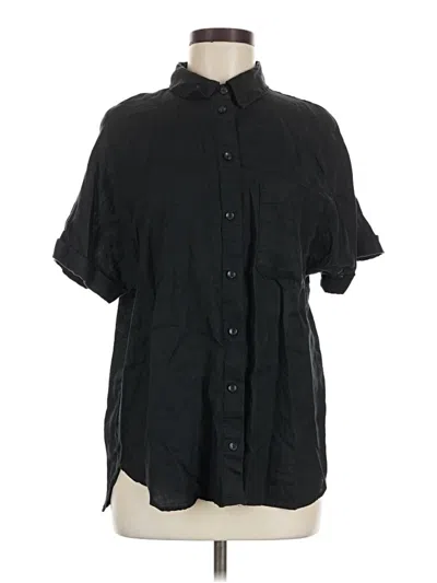 Pre-owned Mng Short Sleeve Blouse In Black