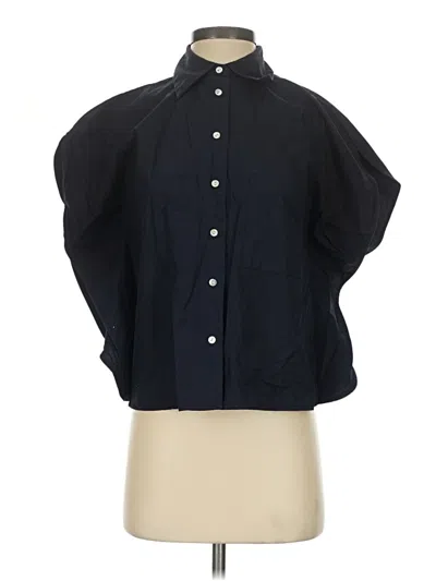 Pre-owned Mng Short Sleeve Blouse In Black