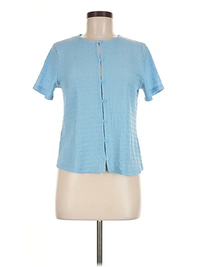 Pre-owned Mng Short Sleeve Blouse In Blue