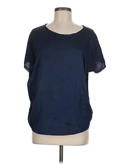Pre-owned Mng Short Sleeve Blouse In Blue