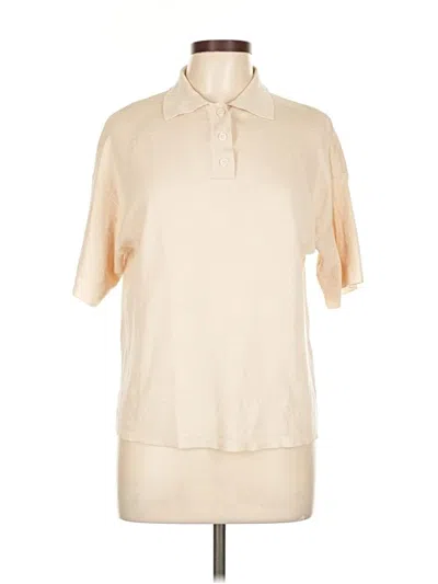Pre-owned Mng Short Sleeve Blouse In Brown