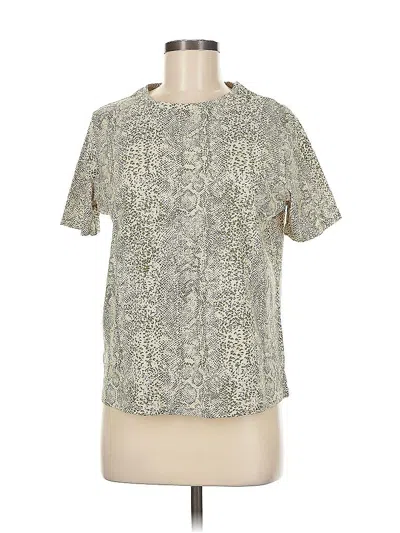 Pre-owned Mng Short Sleeve Blouse In Green