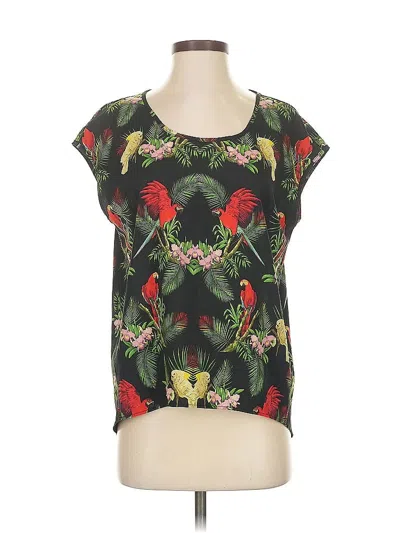 Pre-owned Mng Short Sleeve Blouse In Green