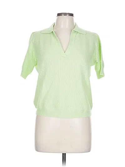 Pre-owned Mng Short Sleeve Blouse In Green