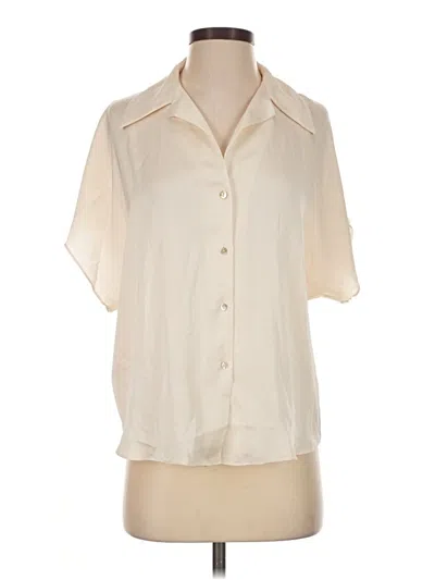 Pre-owned Mng Short Sleeve Blouse In Ivory