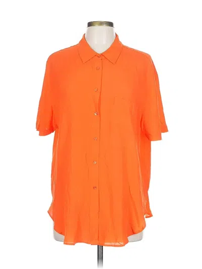 Pre-owned Mng Short Sleeve Blouse In Orange