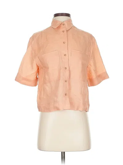 Pre-owned Mng Short Sleeve Blouse In Orange