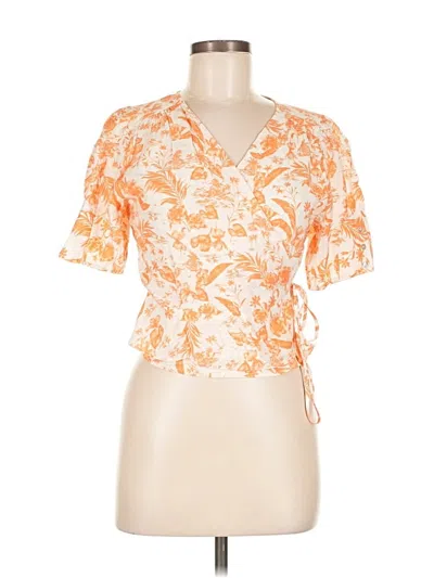 Pre-owned Mng Short Sleeve Blouse In Orange
