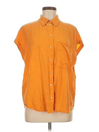 Pre-owned Mng Short Sleeve Blouse In Orange