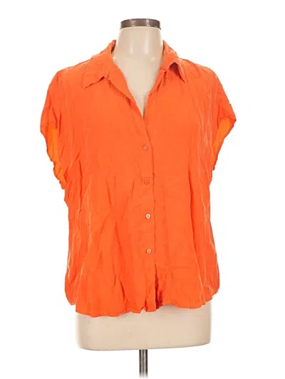 Pre-owned Mng Short Sleeve Blouse In Orange