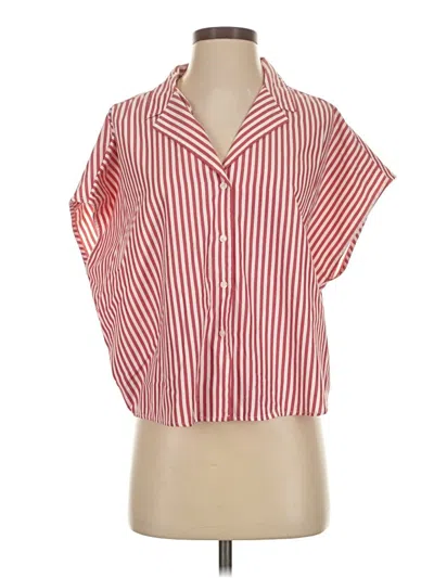 Pre-owned Mng Short Sleeve Blouse In Red