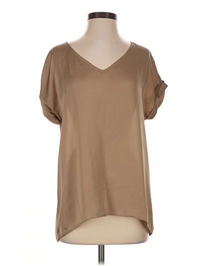 Pre-owned Mng Short Sleeve Blouse In Tan
