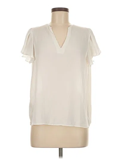 Pre-owned Mng Short Sleeve Blouse In White