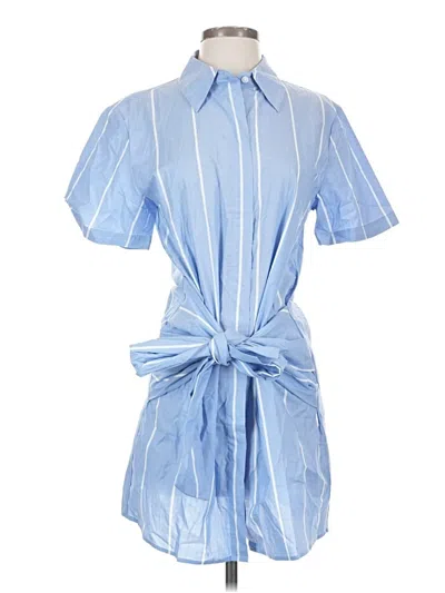 Mng Short Sleeve Button Down Shirt In Blue