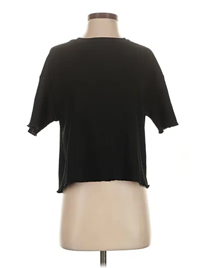 Pre-owned Mng Short Sleeve Top Black Crew Neck Tops