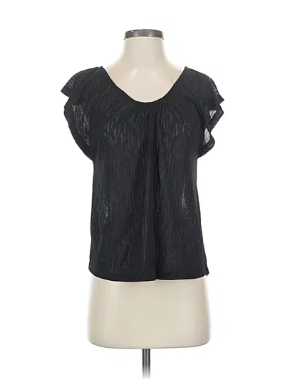 Pre-owned Mng Short Sleeve Top Black Scoop Neck Tops