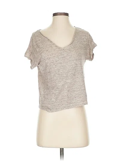 Pre-owned Mng Short Sleeve Top Gray V Neck Tops