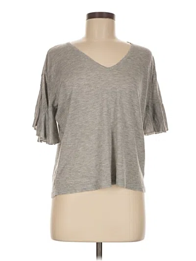 Pre-owned Mng Short Sleeve Top Gray V-neck Tops