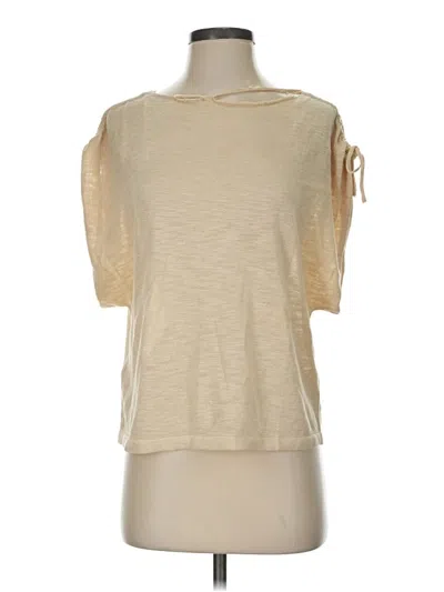Pre-owned Mng Short Sleeve Top Tan Boatneck Tops