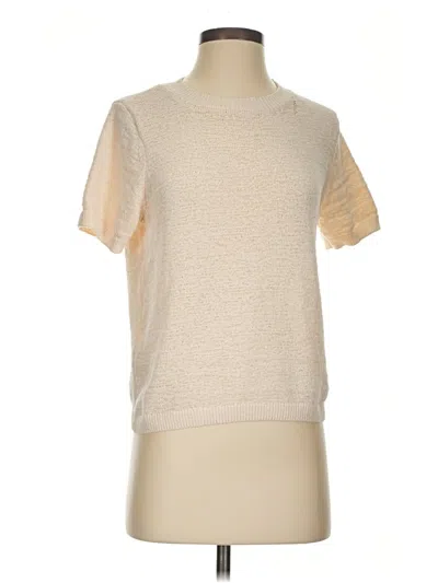 Mng Short Sleeve Top Tan Crew Neck Tops In Neutral