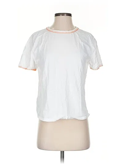 Pre-owned Mng Short Sleeve Top White Crew Neck Tops