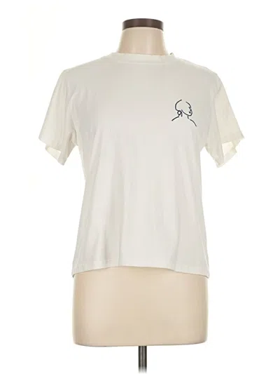 Pre-owned Mng Short Sleeve T-shirt In Ivory