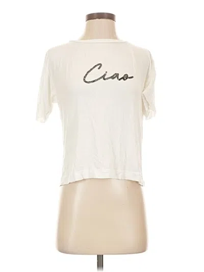 Pre-owned Mng Short Sleeve T-shirt In Ivory