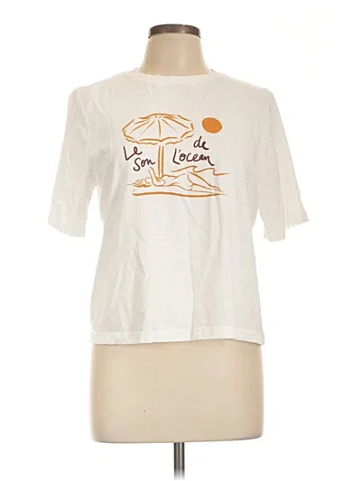 Pre-owned Mng Short Sleeve T-shirt In Ivory