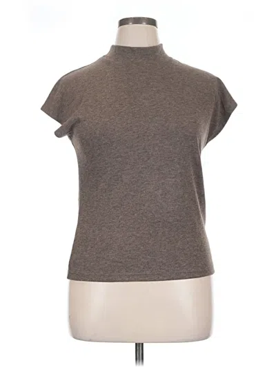 Pre-owned Mng Short Sleeve Turtleneck In Brown