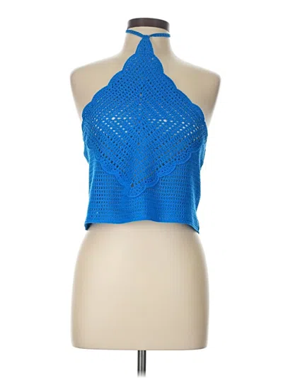 Pre-owned Mng Sleeveless Blouse In Blue