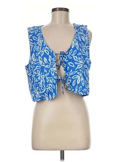 Mng Sleeveless Blouse In Blue