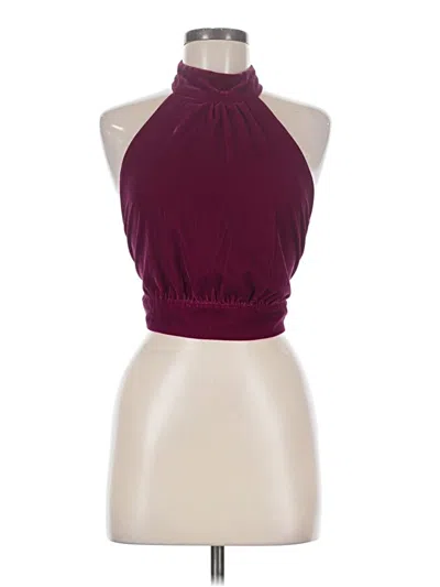 Pre-owned Mng Sleeveless Blouse In Burgundy