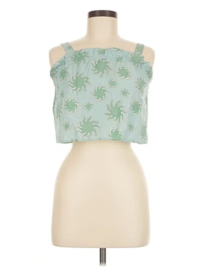 Pre-owned Mng Sleeveless Blouse In Green