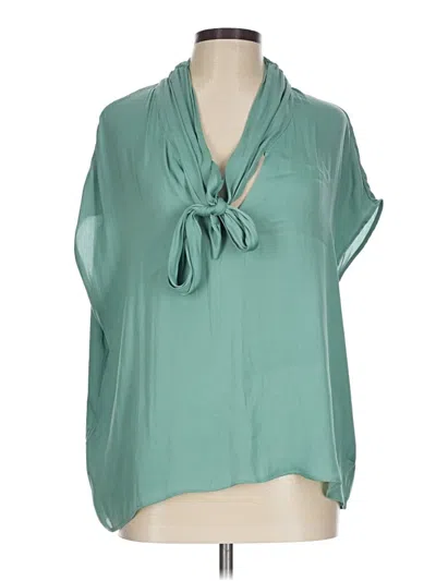 Pre-owned Mng Sleeveless Blouse In Teal
