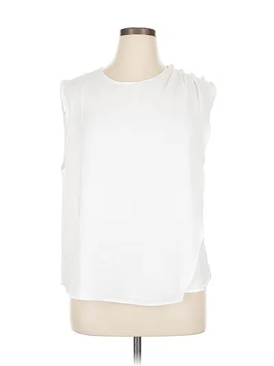 Pre-owned Mng Sleeveless Blouse In White
