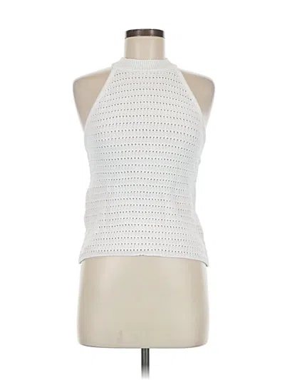 Pre-owned Mng Sleeveless Blouse In White