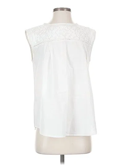 Pre-owned Mng Sleeveless Blouse In White