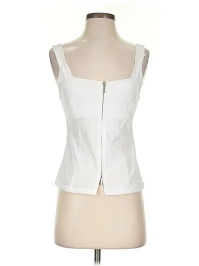Pre-owned Mng Sleeveless Blouse In White