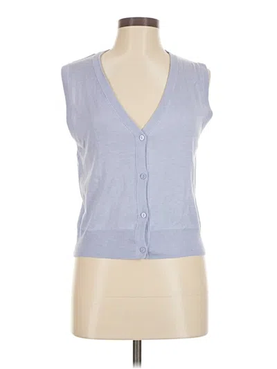 Pre-owned Mng Sleeveless Button Down Shirt In Blue