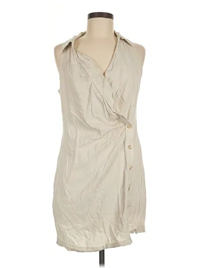 Pre-owned Mng Sleeveless Button Down Shirt In Ivory