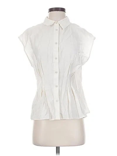 Pre-owned Mng Sleeveless Button Down Shirt In Ivory