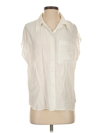 Pre-owned Mng Sleeveless Button Down Shirt In White