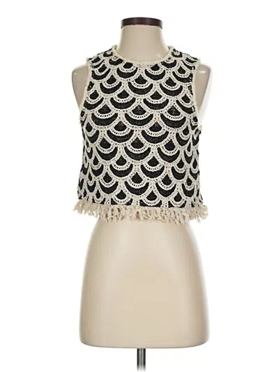 Pre-owned Mng Sleeveless Top Black Halter Neckline Tops