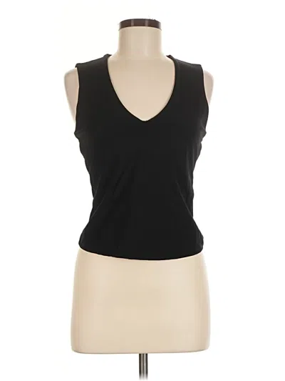 Pre-owned Mng Sleeveless Top Black Plunge Neckline Tops