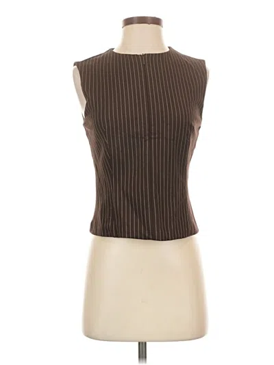 Pre-owned Mng Sleeveless Top Brown High Neck Tops