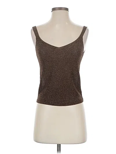 Pre-owned Mng Sleeveless Top Brown Sweetheart Neckline Tops