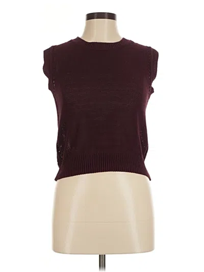 Pre-owned Mng Sleeveless Top Burgundy Boatneck Tops