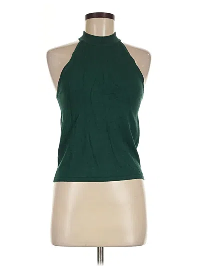 Pre-owned Mng Sleeveless Top Green Halter Neckline Tops