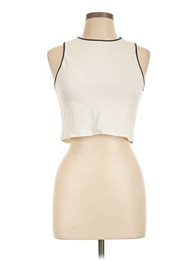 Pre-owned Mng Sleeveless Top Ivory Halter Neckline Tops