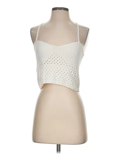 Pre-owned Mng Sleeveless Top Ivory Halter Neckline Tops